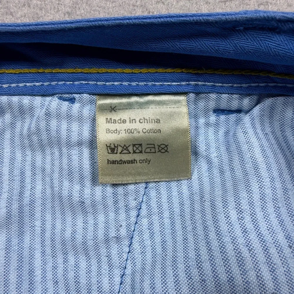 Scotch & Soda Mens Blue Cotton Chino Shorts Flat Front Casual 36